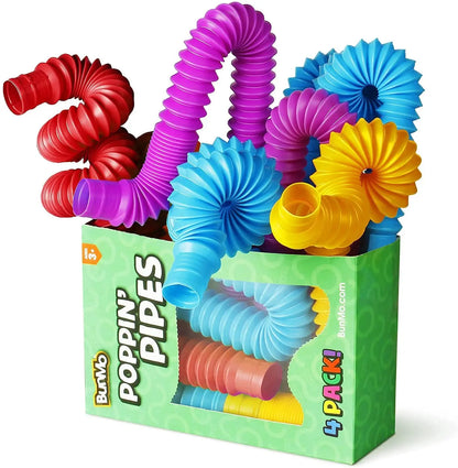 4 Pack Mini Pop Tube Sensory Fidget Toy Colorful Heavy-Duty  for