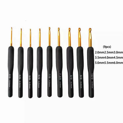Crochet Hook Needle Silicone Handle Aluminum Crochet Needle Set