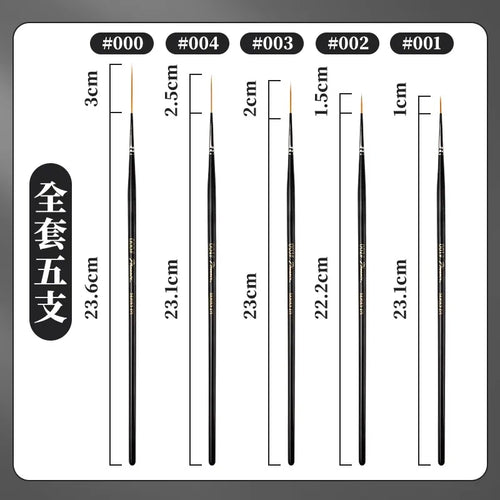 1/2/3/5pcs Rigger Artist Paint Brush Extra Long Fine Point Liner Tip