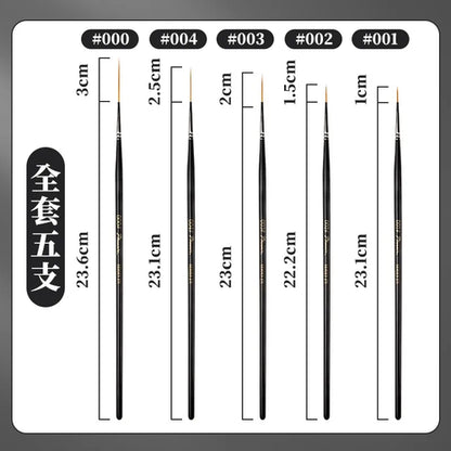 1/2/3/5pcs Rigger Artist Paint Brush Extra Long Fine Point Liner Tip
