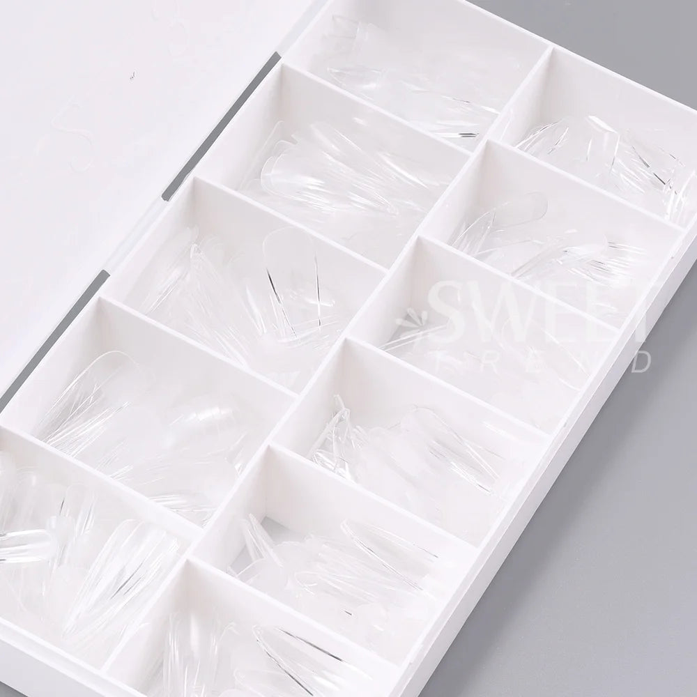 550pcs Soft Gel Nail Tips Medium Short Almond Coffin Full Cover Matte