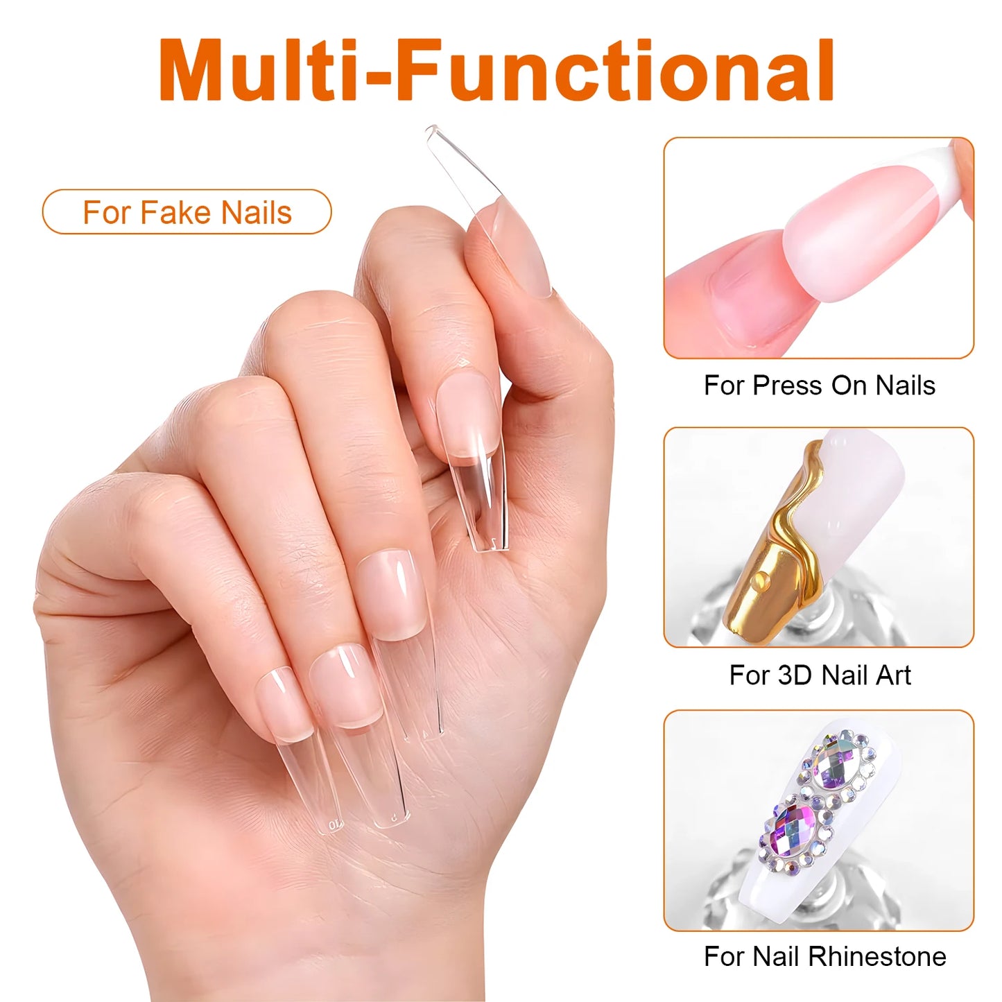 30g Solid Nail Glue Gel for False Nail Tips, Huge Capacity Press on