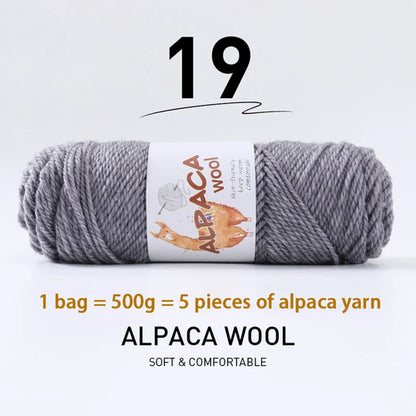 500g High-Quality Alpaca Wool Yarn 245 Thick Wool Yarn Casual Knitting