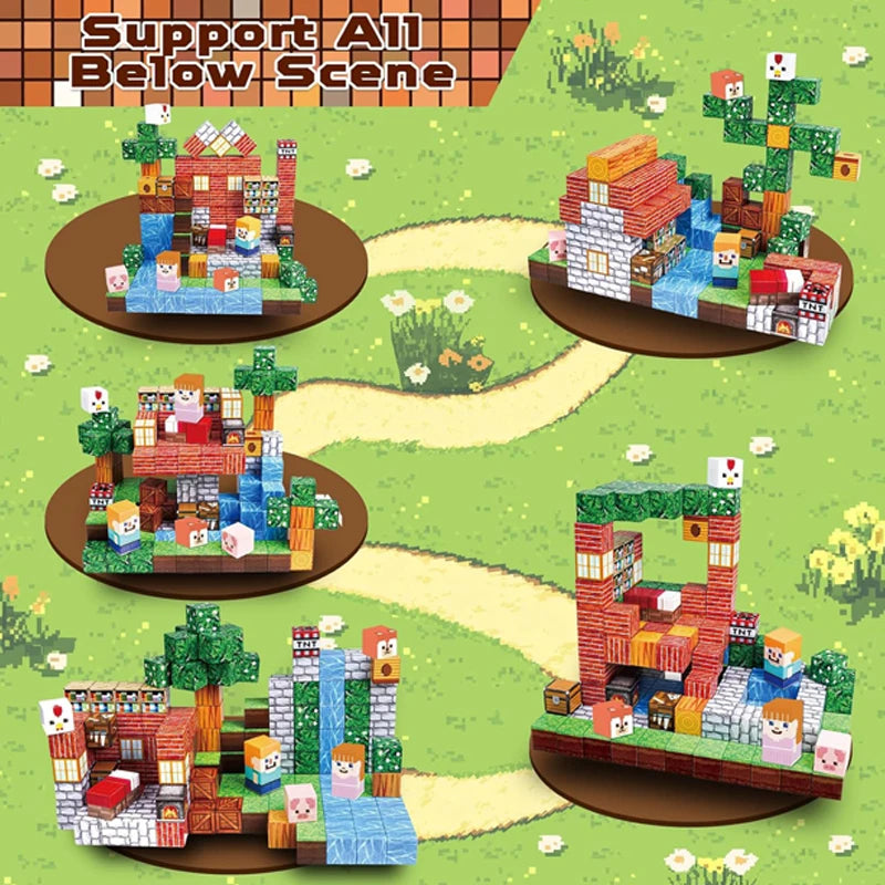 Magnetic Building Blocks Mine World Magnet Cube for Stacking
