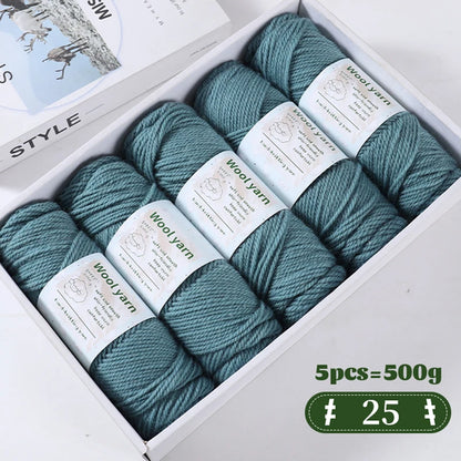 500g Gradient Dyed Rainbow Alpaca Wool Yarn, Thick Yarn for Hand