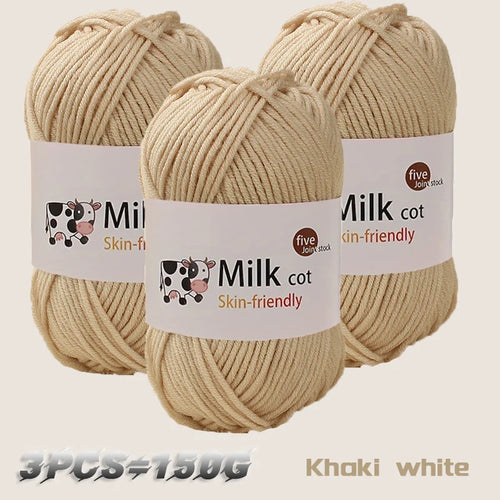 150g milk yarn handmade medium coarse DIY weaving yarn ball for