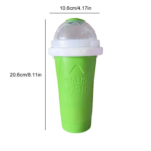 300ML Slushie Maker Cup Silicone Portable Smoothie Squeeze Cup Quick