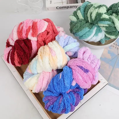 500g of Thick Chenille Yarn for Blankets, Ultra-Soft, Thick, Fluffy,