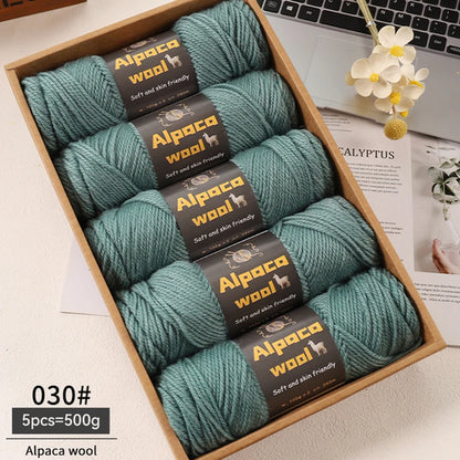 500g Alpaca Wool 245 Chunky Knitting Yarn Multi-Color Autumn and