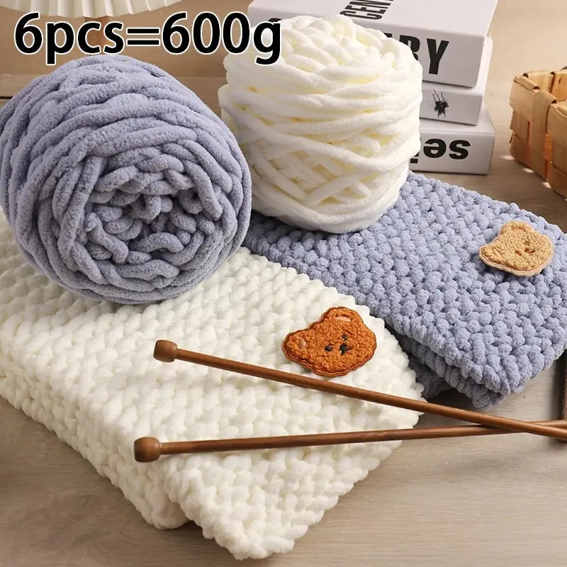 6 Thread Balls+1 Teddy Bear Jewelry Handmade Gift Woven Scarf Thread