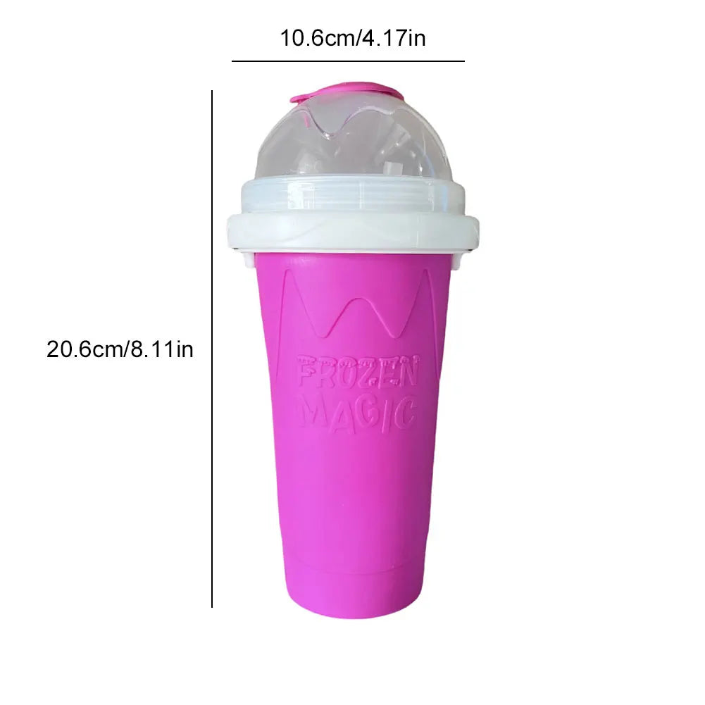 300ML Slushie Maker Cup Silicone Portable Smoothie Squeeze Cup Quick