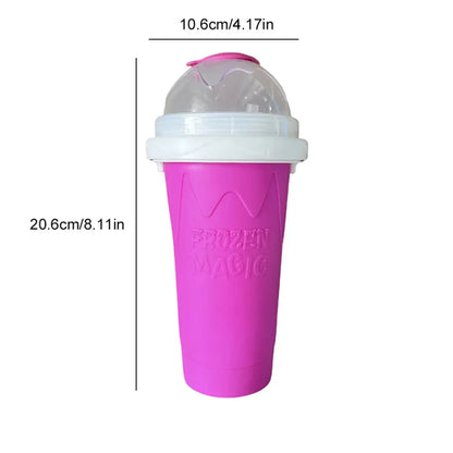 300ML Slushie Maker Cup Silicone Portable Smoothie Squeeze Cup Quick