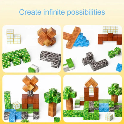 10-500PCS Magnetic Building Blocks Toy DIY Magnet Set Bricks Mini