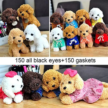 150pcs DIY Doll Safety Eyes Multiple Sizes DIY Craft Stuffed Animals