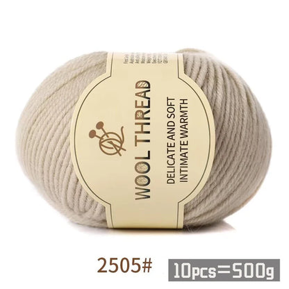 500g 290 Medium Coarse Combed Alpaca Wool Yarn, Autumn and Winter Warm