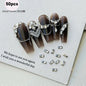 1Bag 3D AB/Clear Mixed-Shaped Round Nail Art Charms Sparkly Flatback