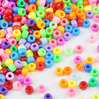 100/200/400pcs 6x9mm Solid Color Large Hole Pony Beads DIY Jewelry