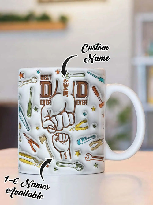 Personalized Dad Mug for Father's Day Custom Name Coffee Cup with 3D