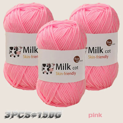 150g milk yarn handmade medium coarse DIY weaving yarn ball for