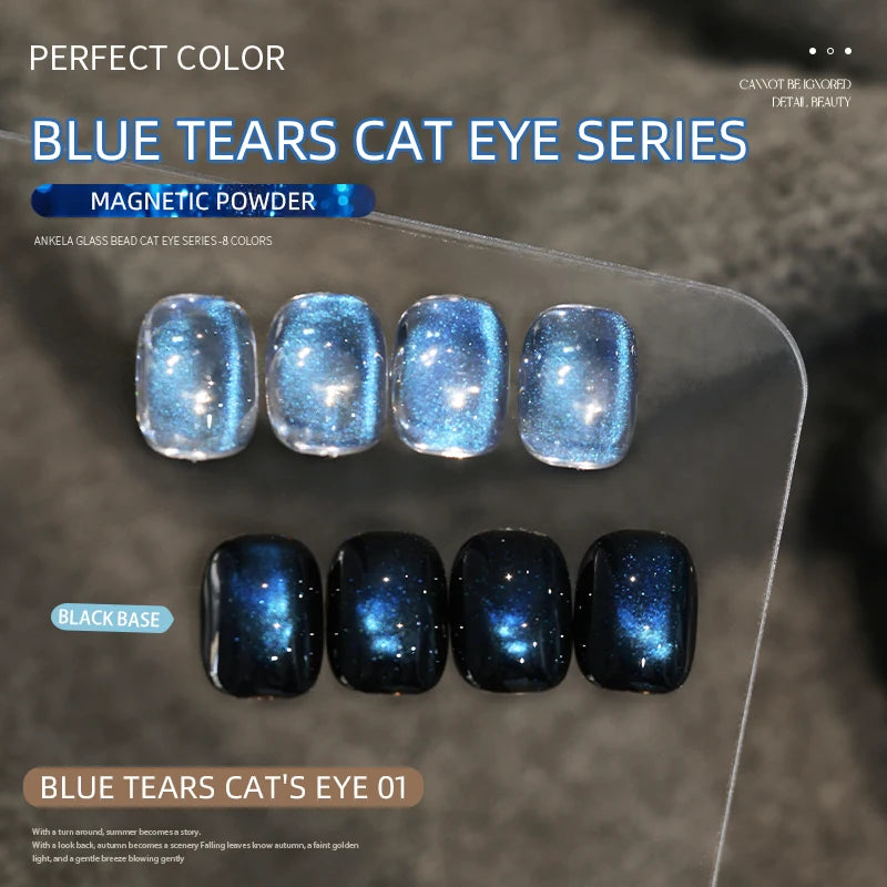 PERPECT COLOR Blue Tears Cat Eye Series, 3 Colors 1pc/3g Unique Blue