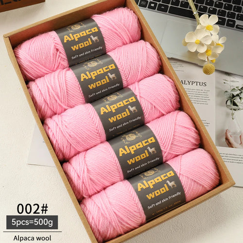 500g Alpaca Wool 245 Chunky Knitting Yarn Multi-Color Autumn and
