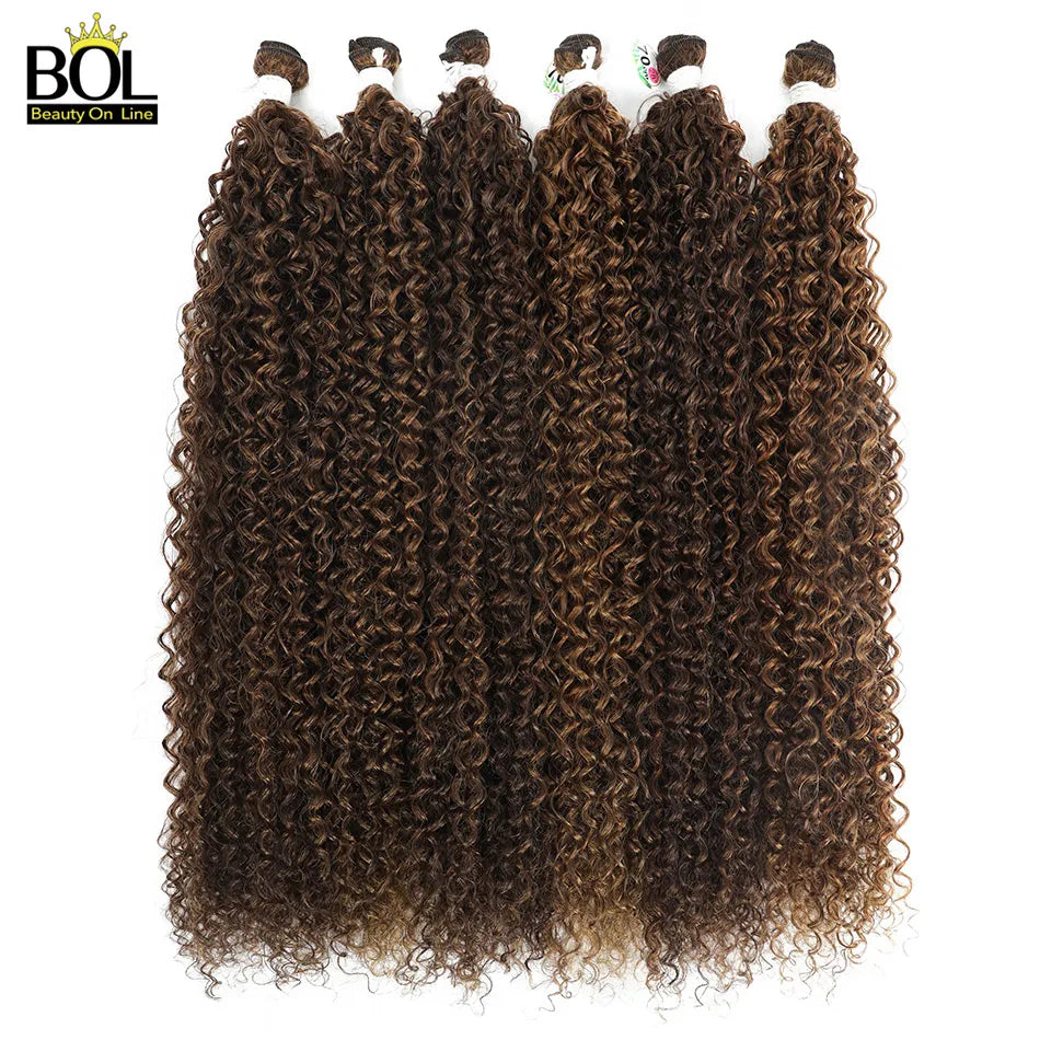 BOL Natural Curly Hair Extensions Long Synthetic Jerry Curly Bundles