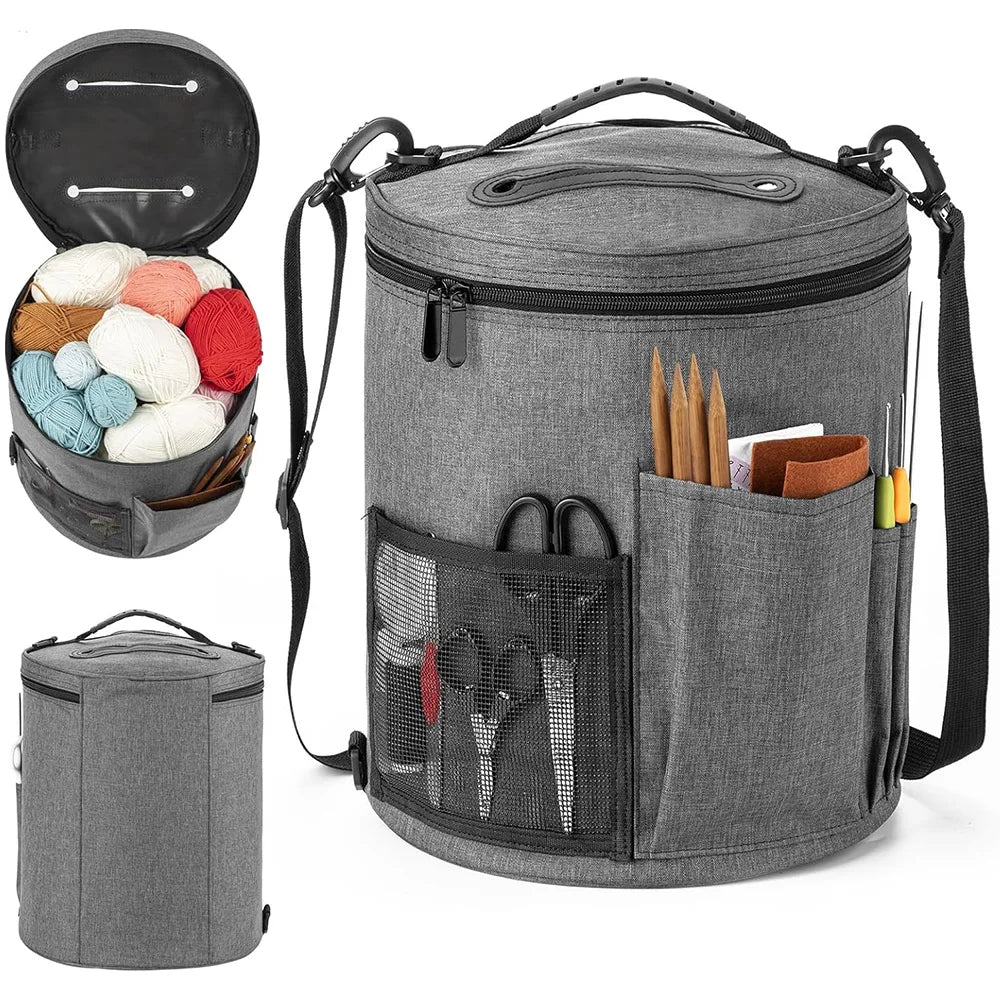Large Capacity Crochet Bag Portable Yarn Organizer Knitting Tote