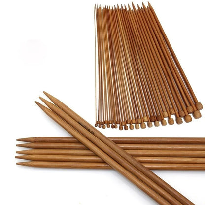 36PCS 18th Sweater Needle Carbonized Bamboo Crochet Single-pointed