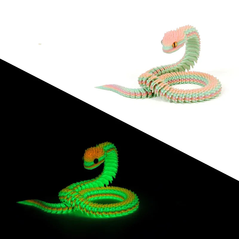 New 30cm 3D Printed Snake Decoration 3D Printed Animals Desk
