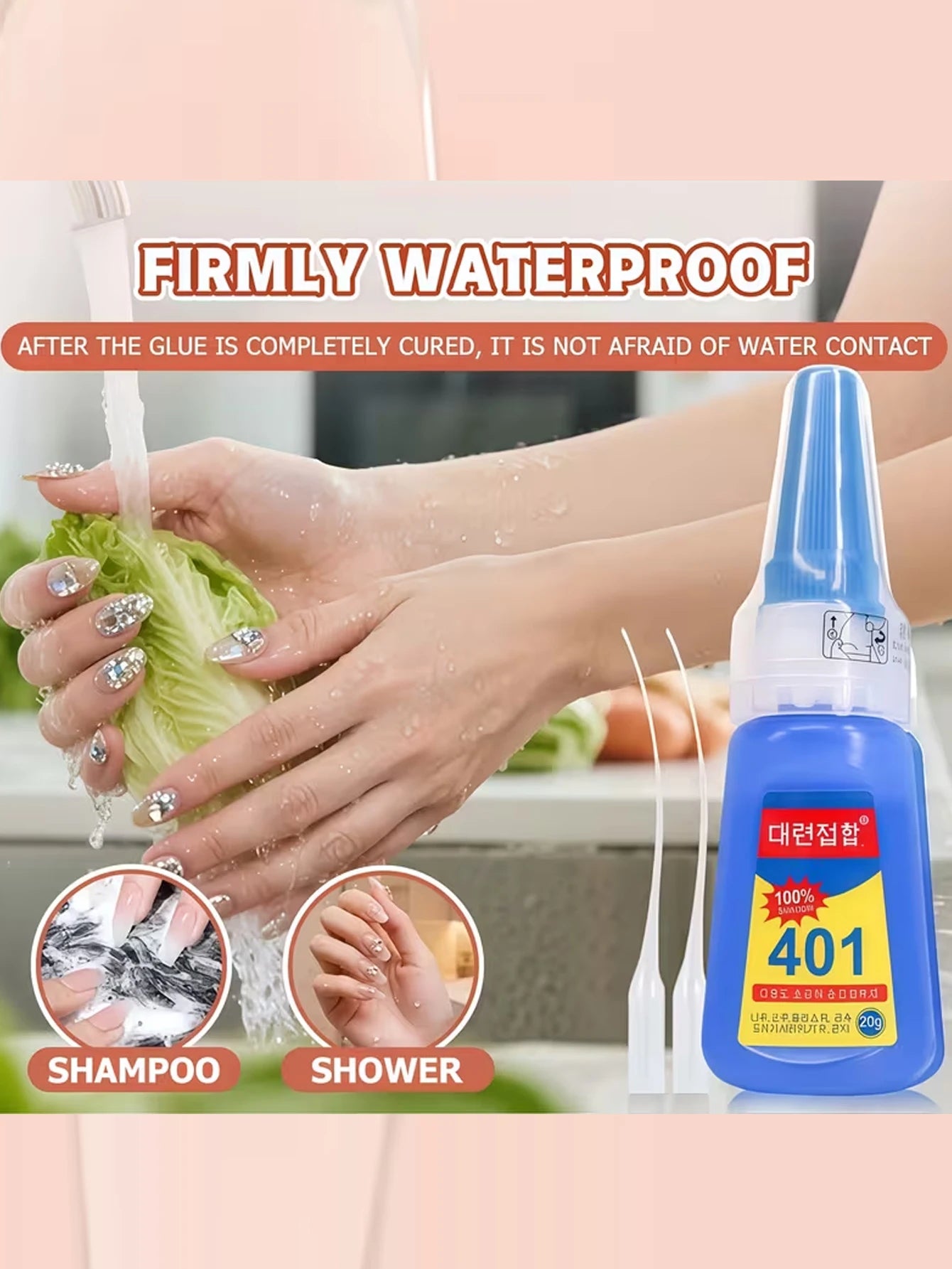 1/2/5 pieces of Super Fast Adhesive 401 Nail Tip Glue - a must-have