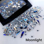 1Bag 3D AB/Clear Mixed-Shaped Round Nail Art Charms Sparkly Flatback