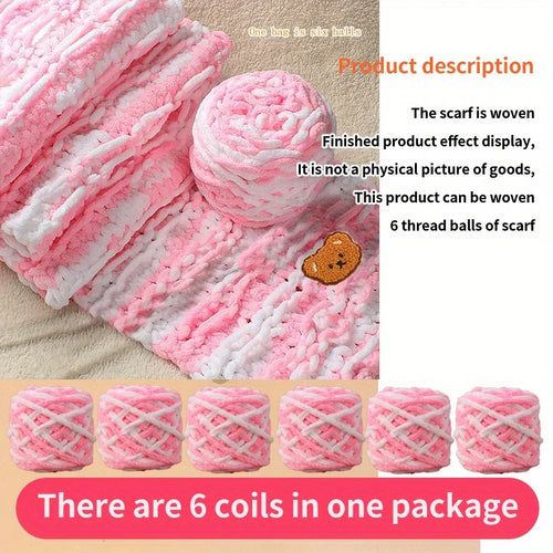6 Thread Balls+1 Teddy Bear Jewelry Handmade Gift Woven Scarf Thread