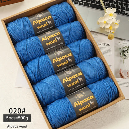 500g Alpaca Wool 245 Chunky Knitting Yarn Multi-Color Autumn and