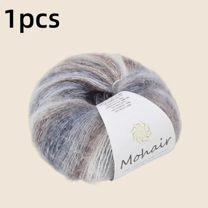Gradient Mohair Soft Cotton Yarn DIY Crochet Hand Knitting Yarn