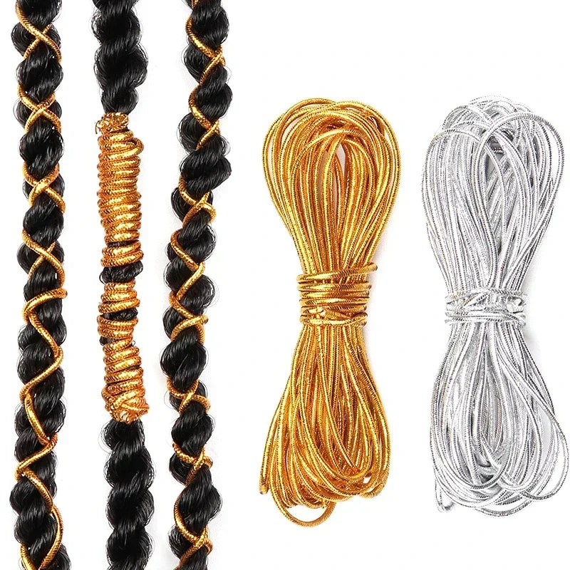 Dreadlock Braids Hair Accessories Gold Braiding Hair Deco Styling