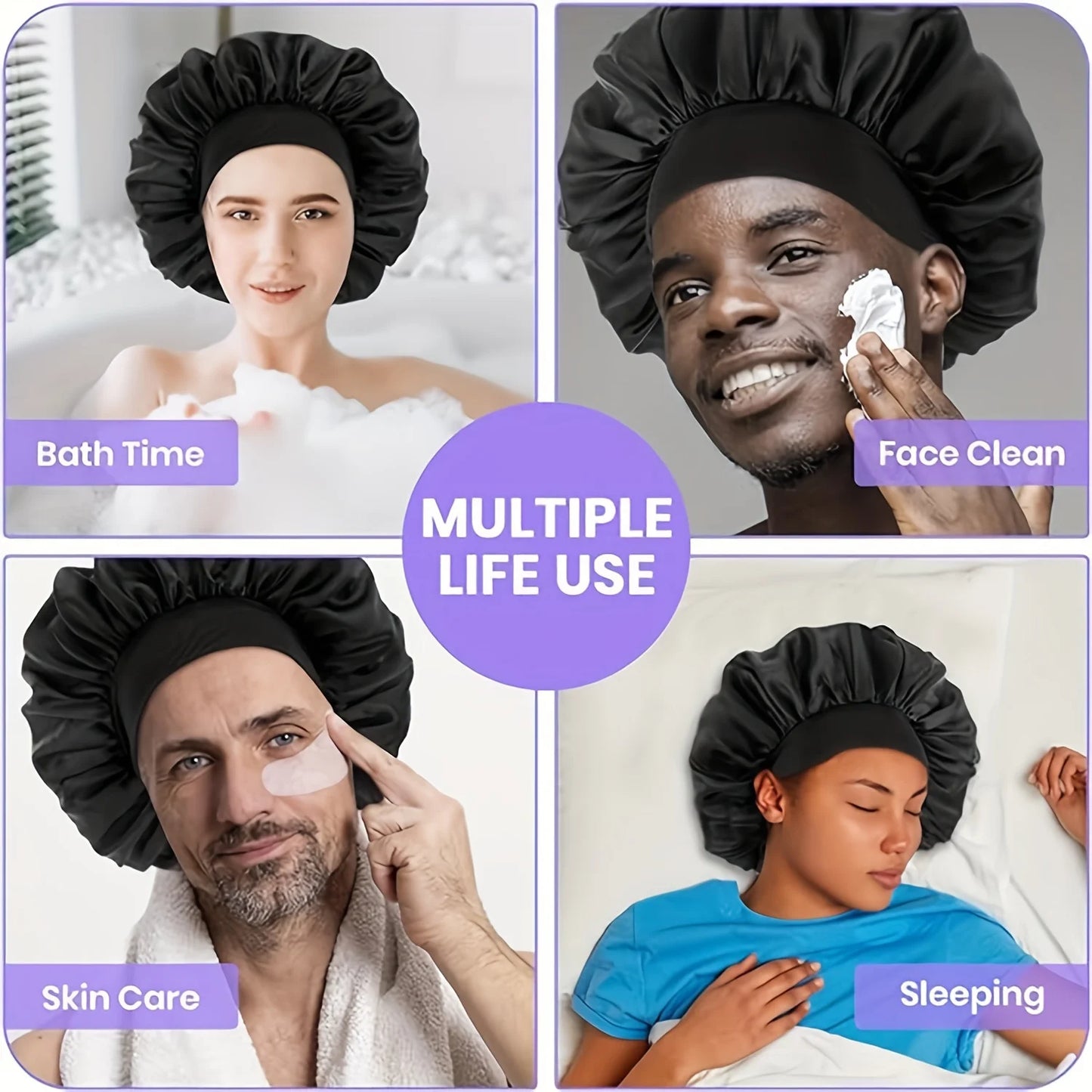 Satin Bonnet Silk Hair Bonnet for Sleeping, Sleep Bonnets for Women