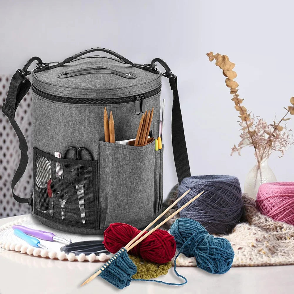 Large Capacity Crochet Bag Portable Yarn Organizer Knitting Tote