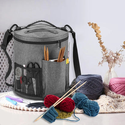 Large Capacity Crochet Bag Portable Yarn Organizer Knitting Tote