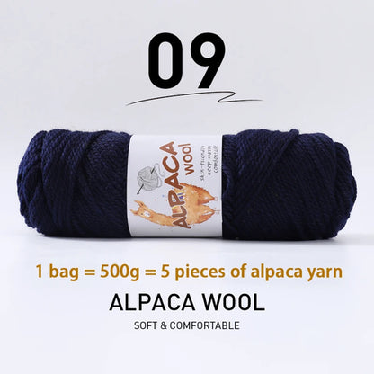 500g High-Quality Alpaca Wool Yarn 245 Thick Wool Yarn Casual Knitting