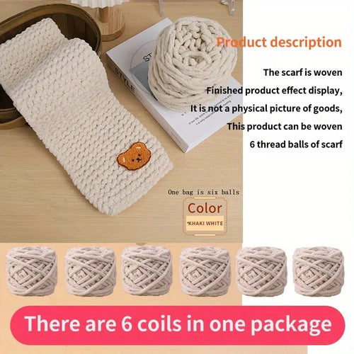 6 Thread Balls+1 Teddy Bear Jewelry Handmade Gift Woven Scarf Thread