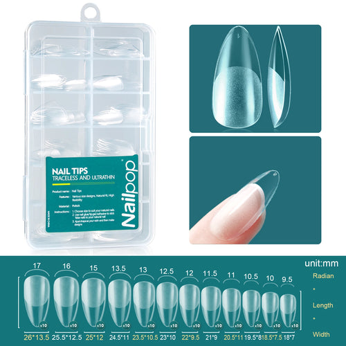 Nailpop Soft Gel Tips for Nails Acrylic Material Medium Almond/Coffin