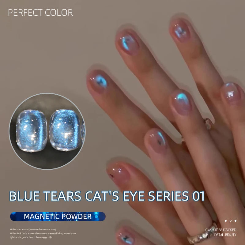 PERPECT COLOR Blue Tears Cat Eye Series, 3 Colors 1pc/3g Unique Blue