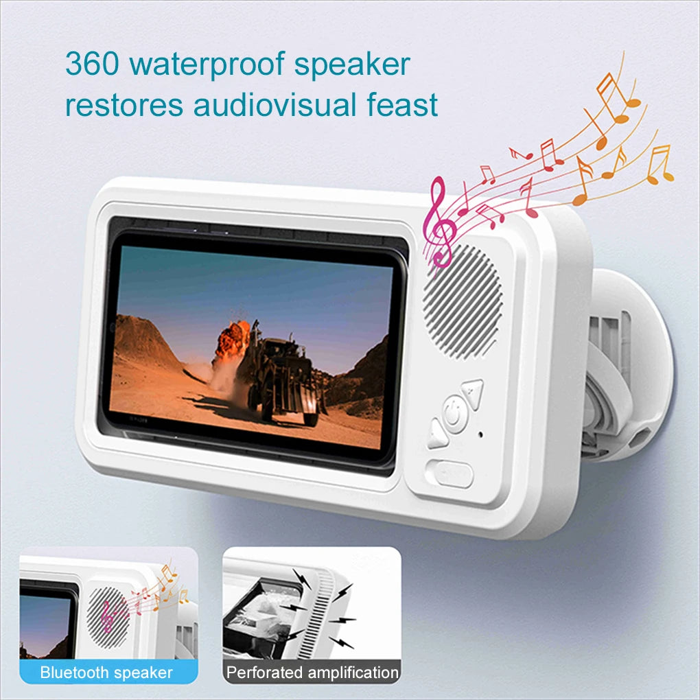 Wall Mounted IPX4 Waterproof Speaker Stand for Bath Phone Holder