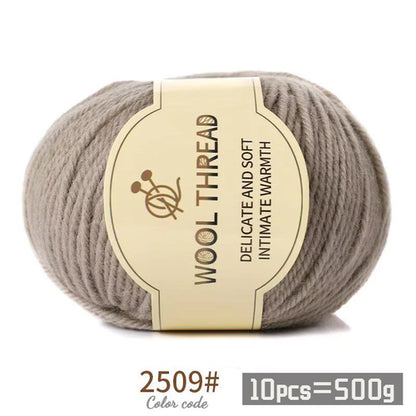500g 290 Medium Coarse Combed Alpaca Wool Yarn, Autumn and Winter Warm