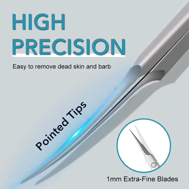 Stainless Steel Cuticle Scissors Dead Skin Remover For Nails Art