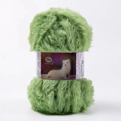 Skeins Faux Fur Yarn Soft Fluffy for Crocheting Fur Mink Hat Hand
