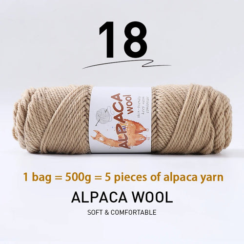 500g High-Quality Alpaca Wool Yarn 245 Thick Wool Yarn Casual Knitting