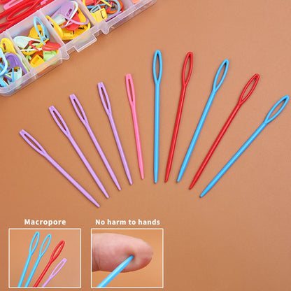 61pcs Multicolor Plastic Resin Small Clips Knitting Crochet Markers