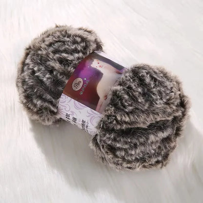Skeins Faux Fur Yarn Soft Fluffy for Crocheting Fur Mink Hat Hand