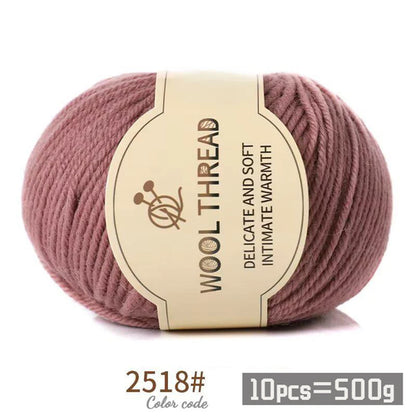 500g 290 Medium Coarse Combed Alpaca Wool Yarn, Autumn and Winter Warm
